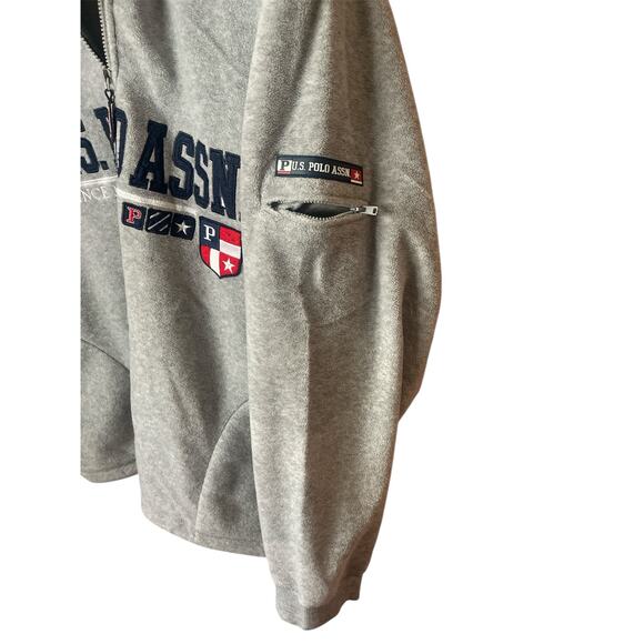 US Polo Assn XL 1/4 Zip Gray Fleece Pullover - Picture 7 of 13